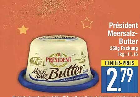 Président Meersalz-Butter 250g Packung