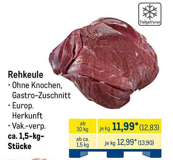 Rehkeule ohne Knochen, Gastro-Zuschnitt