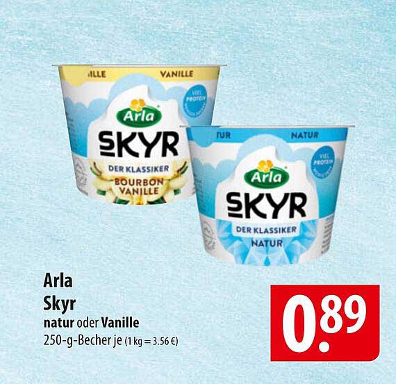 Arla Skyr natur oder Vanille