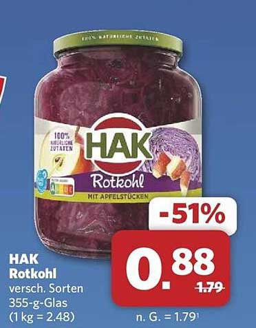 Wunderbar Hak Rotkohl Angebot Bilder