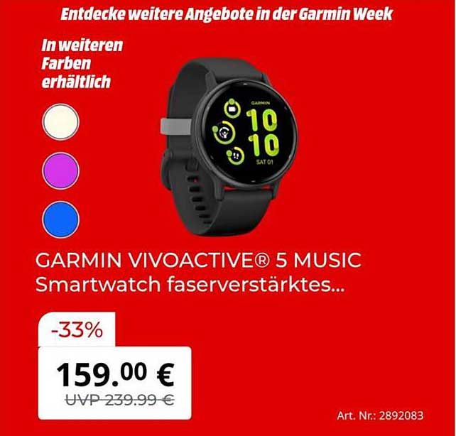 GARMIN VIVOACTIVE® 5 MUSIC Smartwatch faserverstärktes...