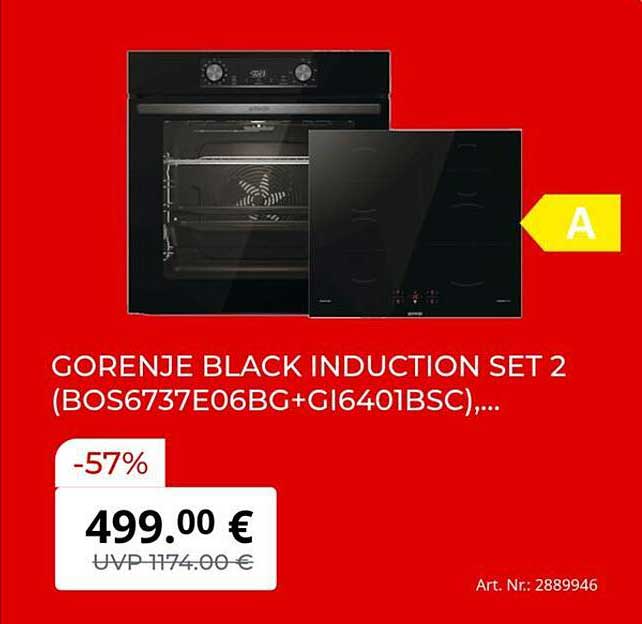 GORENJE BLACK INDUCTION SET 2 (BOS6737E06BG+GI6401BSC),...