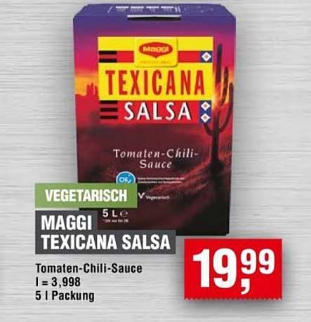MAGGI TEXICANA SALSA Tomaten-Chili-Sauce 5 l Packung