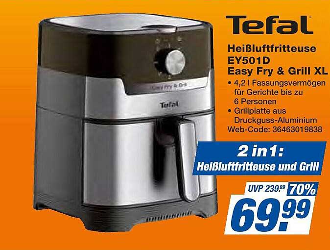 Tefal Heißluftfritteuse EY501D Easy Fry & Grill XL