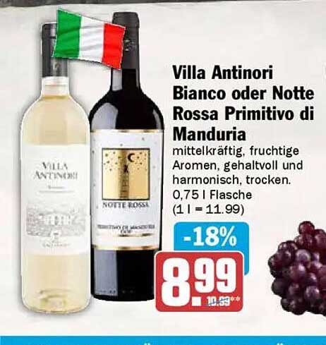 Villa Antinori Bianco oder Notte Rossa Primitivo di Manduria