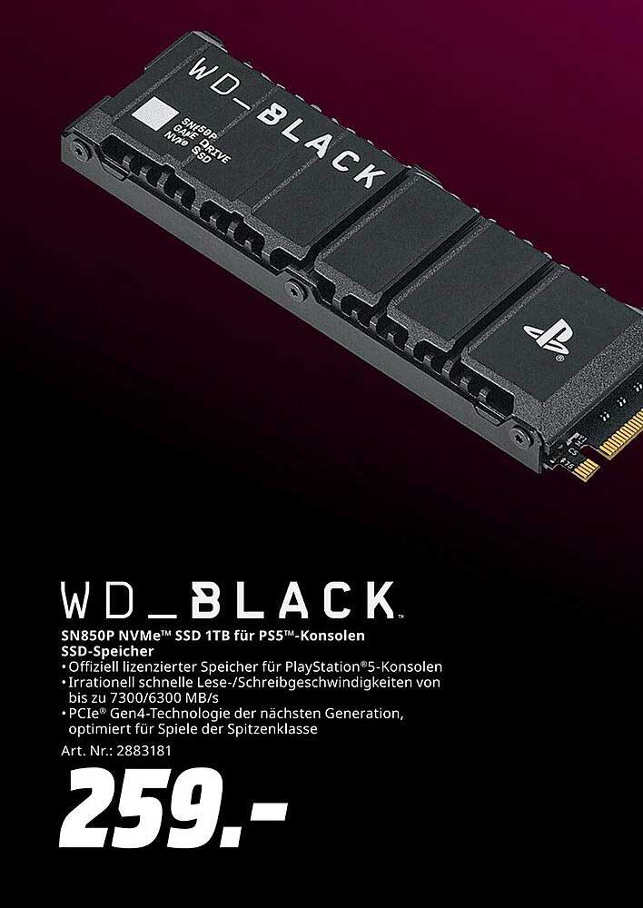 WD_BLACK SN850P NVMe™ SSD 1TB für PS5™-Konsolen