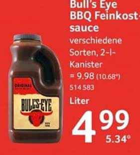Bull's Eye BBQ Feinkost sauce verschiedene Sorten, 2-l-Kanister