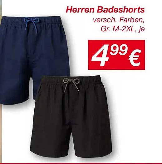 Herren Badeshorts versch. Farben, Gr. M-2XL, je
