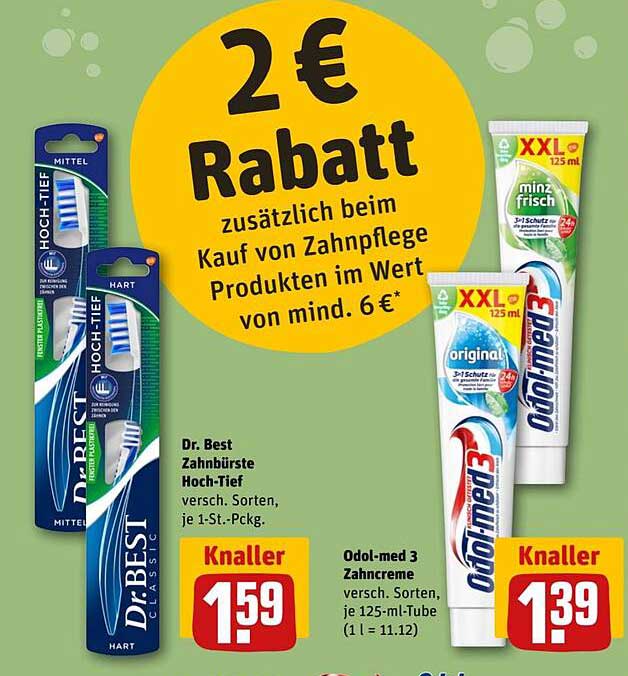 2 € Rabatt auf Zahnpflege Produkte ab 6 € Einkauf