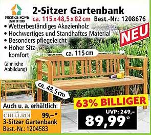 2-Sitzer Gartenbank aus wetterbeständigem Akazienholz