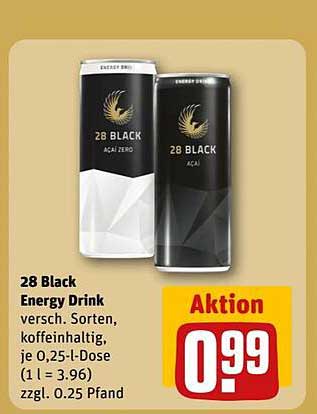 28 Black Energy Drink - verschiedene Sorten, 0,25-L-Dose