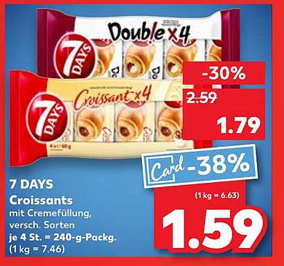 7 DAYS Croissants mit Cremefüllung, verschiedene Sorten