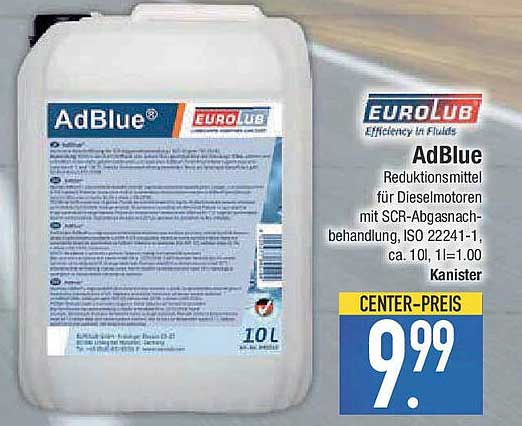 AdBlue Reduktionsmittel für Dieselmotoren - 10 Liter Kanister
