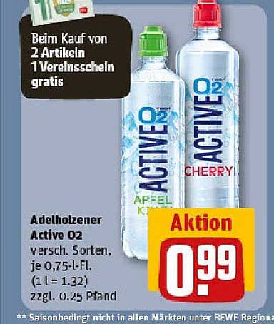 Adelholzener Active O2 – Erfrischung in verschiedenen Geschmacksrichtungen