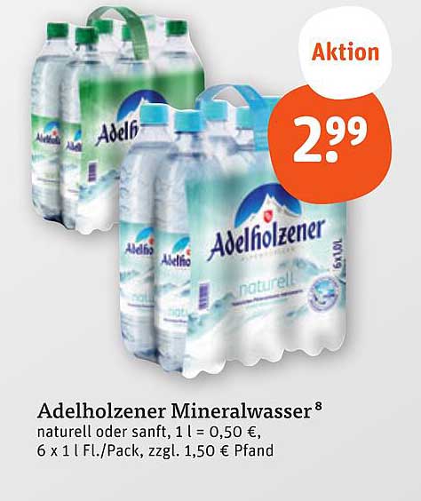 Adelholzener Mineralwasser 6 x 1,5 l Flasche - Aktion