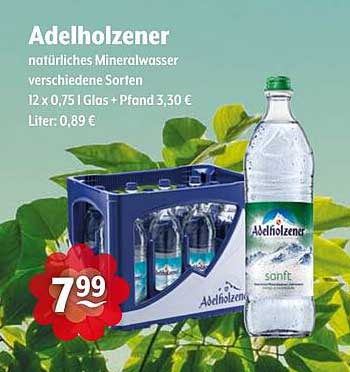 Adelholzener natürliches Mineralwasser – verschiedene Sorten