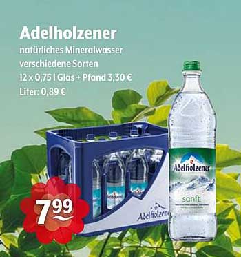 Adelholzener natürliches Mineralwasser – verschiedene Sorten