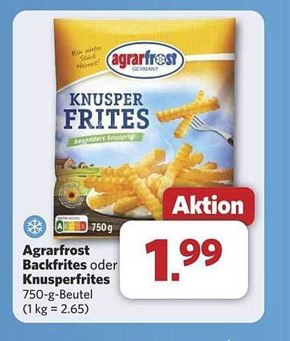 Agrarfrost Backfrites oder Knusperfrites 750-g-Beutel