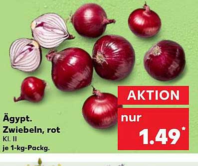 Ägypt. Zwiebeln, rot, Kl. II je 1-kg-Packg.