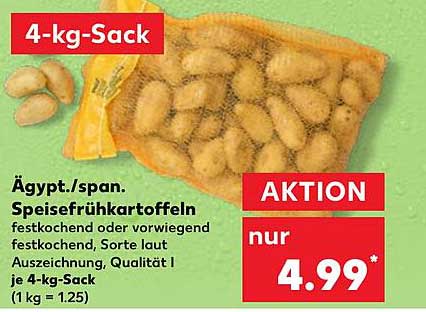 Ägyptische Speisefrühkartoffeln – 4-kg-Sack