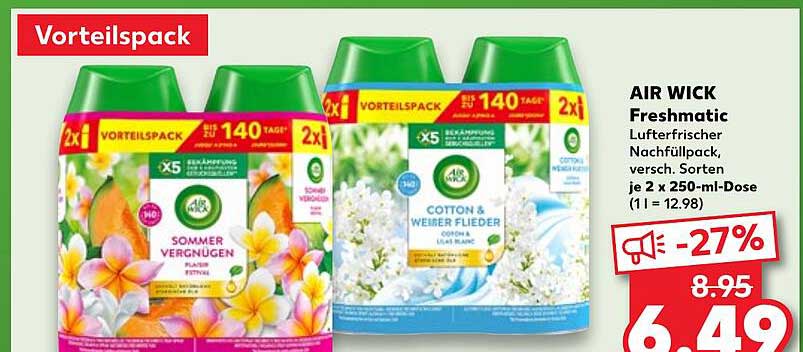 AIR WICK Freshmatic Nachfüllpack - 2 x 250 ml