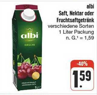 albi Saft, Nektar oder Fruchtsaftgetränk verschiedene Sorten 1 Liter Packung