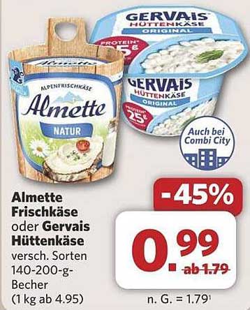 Almette Frischkäse oder Gervais Hüttenkäse - Jetzt im Angebot!