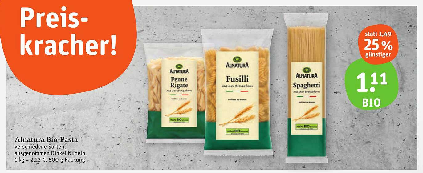 Alnatura Bio-Pasta - verschiedene Sorten