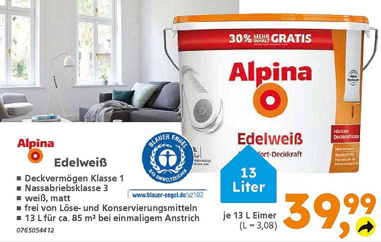 Alpina Edelweiß, 13 Liter Eimer