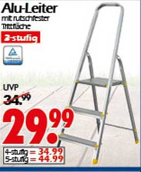 Alu-Leiter mit rutschfester Trittfäche – 3-stufig