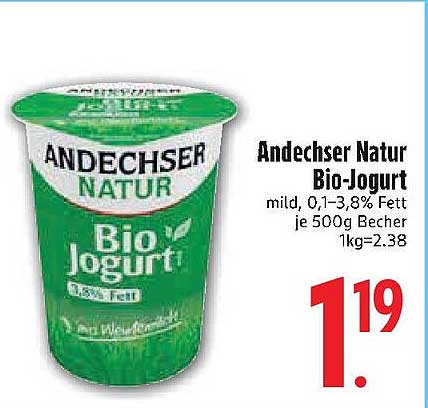 Andechser Natur Bio-Jogurt 500g