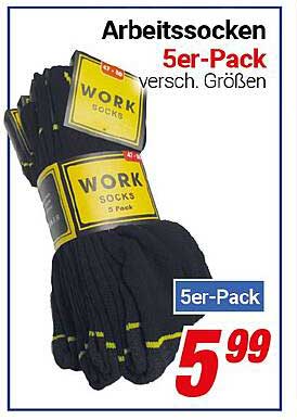 Arbeitsocken 5er-Pack - versch. Größen