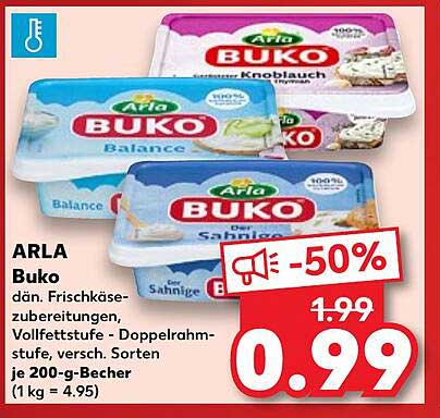 ARLA Buko - Frischkäsezubereitungen, Vollfettstufe, verschiedene Sorten