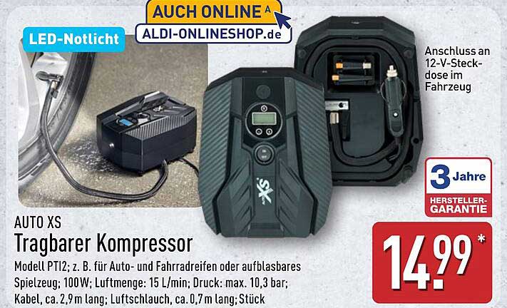 AUTO XS Tragbarer Kompressor