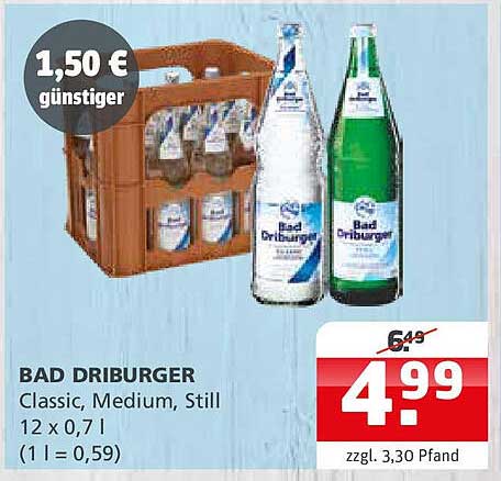 BAD DRIBURGER Classic, Medium, Still 12 x 0,7 l