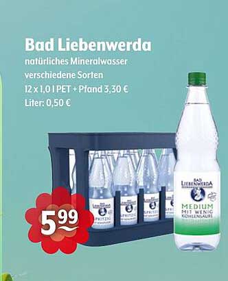 Bad Liebenwerda natürliches Mineralwasser verschiedene Sorten