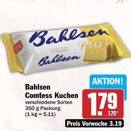 Bahlsen Comtess Kuchen verschiedene Sorten 350 g Packung