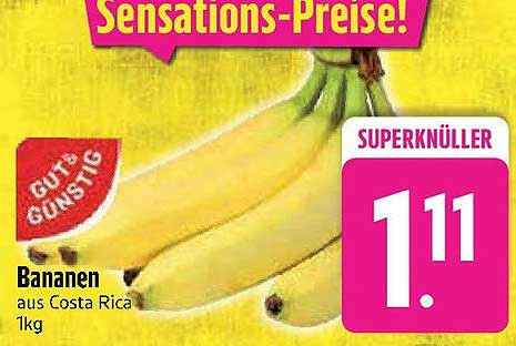 Bananen aus Costa Rica - 1 kg für nur 1,11 €