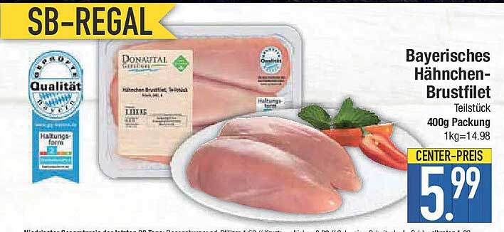 Bayerisches Hähnchen-Brustfilet 400g
