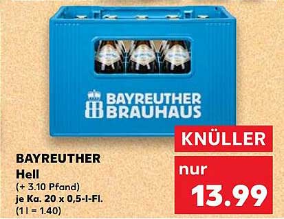 BAYREUTHER Hell 20 x 0,5 l Kästen – Jetzt zugreifen!