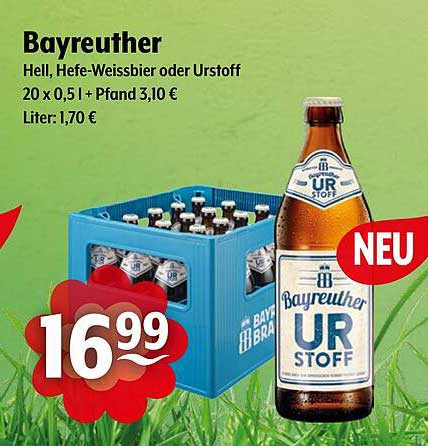 Bayreuther Hell, Hefe-Weissbier oder Urstoff – 20 x 0,5 L