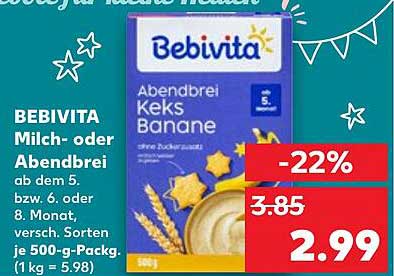 BEBIVITA Milch- oder Abendbrei Keks Banane