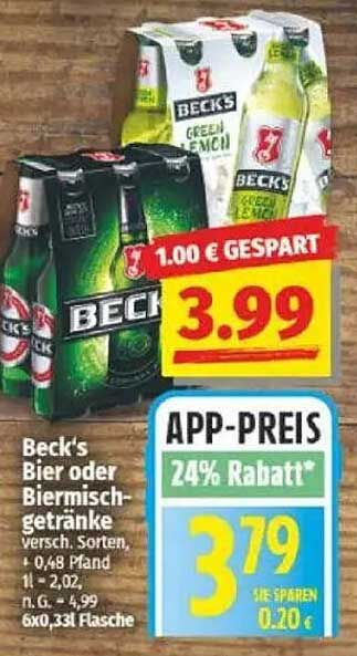Beck's Bier oder Biermischgetränke