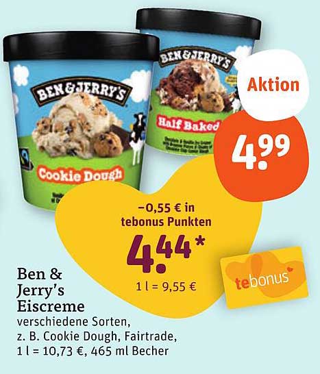 Ben & Jerry’s Eiscreme – verschiedene Sorten ab 4,99 €