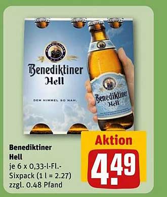 Benediktiner Hell - 6er-Pack (0,33 l Fl.)