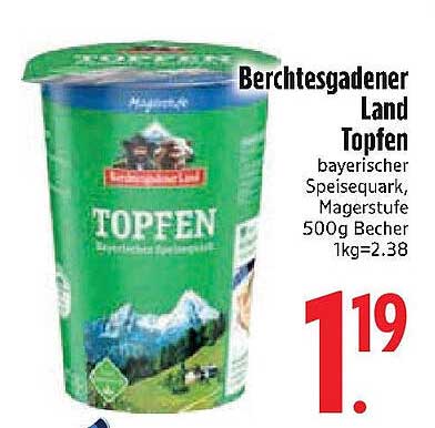 Berchtesgadener Land Topfen 500g Becher - Bayerischer Speisequark, Magerstufe