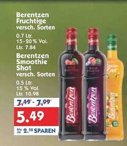 Berentzen Fruchtige und Smoothie Shot - Verschiedene Sorten