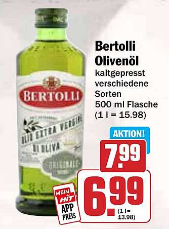 Bertolli Olivenöl - kaltgepresst, verschiedene Sorten, 500 ml Flasche