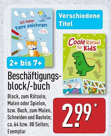 Beschäftigungsblock/-buch – Coole Rätsel für Kids