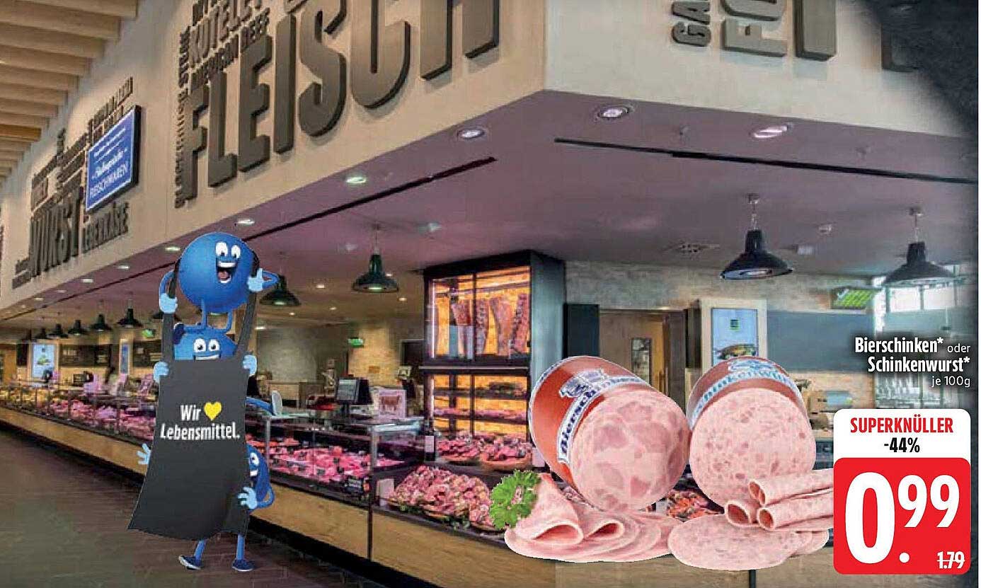 Bierschinken* oder Schinkenwurst* je 100g